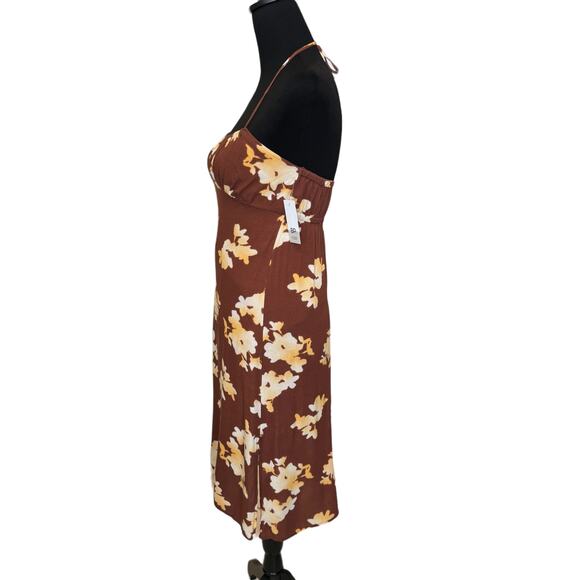 New ~ BP. NORDSTROM ~ Halter Neck Midi Dress Size XS/S Vacation 100% VISCOSE - Picture 5 of 8